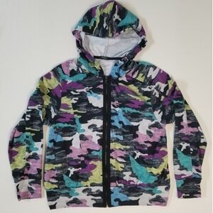 Multi-colored Camouflage Hoodie, Size Large